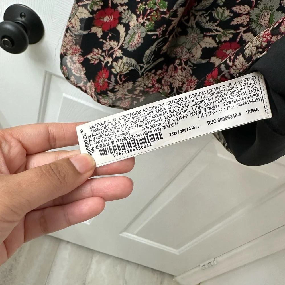 Zara Floral Raw Hem Mini Dress - Picture 6 of 6